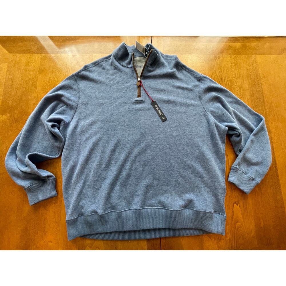 NWT Mens Cremieux reversible sweatshirt - sweater - blue - gray - size 2XB